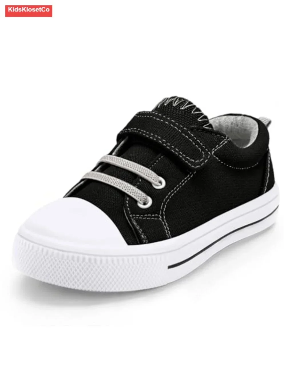Toddler Boys Girls Canvas Sneakers Hook & Loop Non-Skid Rubber Sole